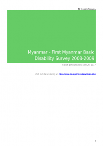 First Myanmar Basic Disability Survey 2008-2009